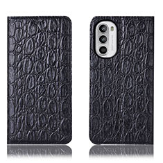 Funda de Cuero Cartera con Soporte Carcasa H16P para Motorola Moto G71s 5G Negro