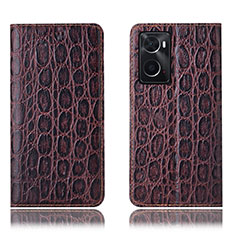 Funda de Cuero Cartera con Soporte Carcasa H16P para Oppo A36 Marron