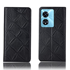 Funda de Cuero Cartera con Soporte Carcasa H16P para Oppo A78 4G Negro