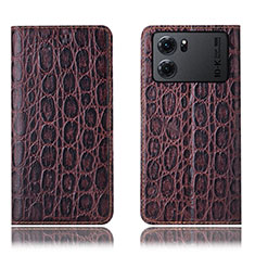 Funda de Cuero Cartera con Soporte Carcasa H16P para Oppo K10 5G Marron