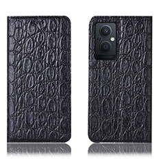 Funda de Cuero Cartera con Soporte Carcasa H16P para Oppo Reno7 Z 5G Negro