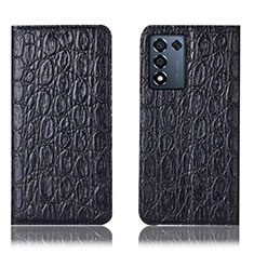 Funda de Cuero Cartera con Soporte Carcasa H16P para Realme Q3s 5G Negro