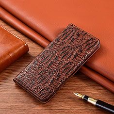 Funda de Cuero Cartera con Soporte Carcasa H17 para Apple iPhone 15 Marron