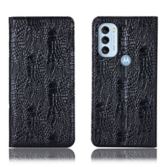 Funda de Cuero Cartera con Soporte Carcasa H17P para Motorola Moto G71 5G Negro