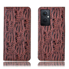 Funda de Cuero Cartera con Soporte Carcasa H17P para OnePlus Nord N20 5G Marron