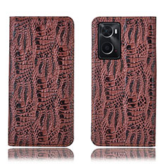 Funda de Cuero Cartera con Soporte Carcasa H17P para Oppo A36 Marron