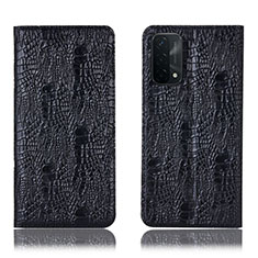 Funda de Cuero Cartera con Soporte Carcasa H17P para Oppo A93 5G Negro