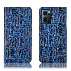 Funda de Cuero Cartera con Soporte Carcasa H17P para Oppo Find X5 Lite 5G Azul