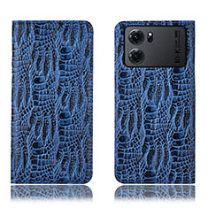 Funda de Cuero Cartera con Soporte Carcasa H17P para Oppo K10 5G Azul