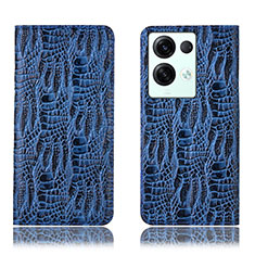 Funda de Cuero Cartera con Soporte Carcasa H17P para Oppo Reno8 Pro 5G Azul