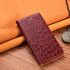 Funda de Cuero Cartera con Soporte Carcasa H18 para Apple iPhone 13 Rojo