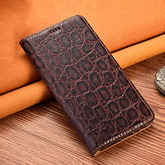 Funda de Cuero Cartera con Soporte Carcasa H18 para Apple iPhone 15 Plus Marron