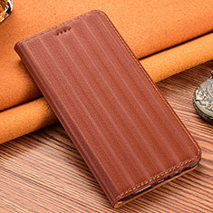 Funda de Cuero Cartera con Soporte Carcasa H18P para Motorola Moto Edge 20 Pro 5G Marron