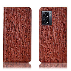 Funda de Cuero Cartera con Soporte Carcasa H18P para OnePlus Nord N300 5G Marron