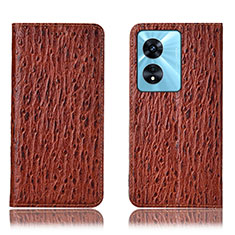 Funda de Cuero Cartera con Soporte Carcasa H18P para Oppo A1 5G Marron