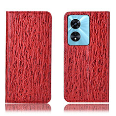 Funda de Cuero Cartera con Soporte Carcasa H18P para Oppo A1 Pro 5G Rojo