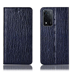 Funda de Cuero Cartera con Soporte Carcasa H18P para Oppo A93s 5G Azul