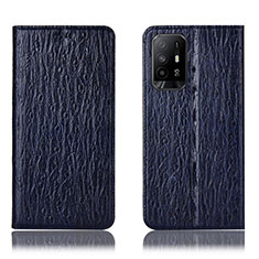 Funda de Cuero Cartera con Soporte Carcasa H18P para Oppo A95 5G Azul