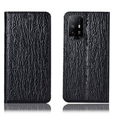 Funda de Cuero Cartera con Soporte Carcasa H18P para Oppo A95 5G Negro