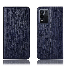 Funda de Cuero Cartera con Soporte Carcasa H18P para Oppo K9X 5G Azul