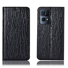 Funda de Cuero Cartera con Soporte Carcasa H18P para Oppo Reno7 Pro 5G Negro