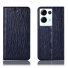 Funda de Cuero Cartera con Soporte Carcasa H18P para Oppo Reno8 Pro+ Plus 5G Azul