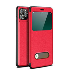 Funda de Cuero Cartera con Soporte Carcasa H19 para Apple iPhone 15 Pro Max Rojo