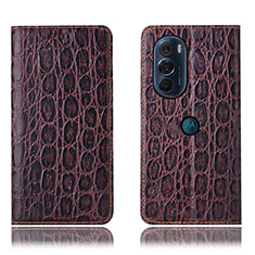 Funda de Cuero Cartera con Soporte Carcasa H19P para Motorola Moto Edge 30 Pro 5G Marron