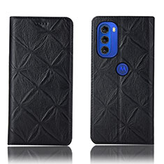 Funda de Cuero Cartera con Soporte Carcasa H19P para Motorola Moto G51 5G Negro