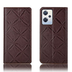 Funda de Cuero Cartera con Soporte Carcasa H19P para OnePlus Nord CE 2 Lite 5G Marron