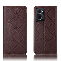 Funda de Cuero Cartera con Soporte Carcasa H19P para Oppo A36 Marron