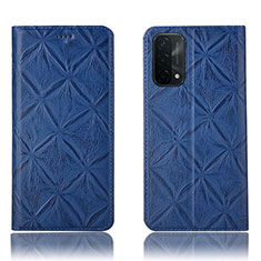 Funda de Cuero Cartera con Soporte Carcasa H19P para Oppo A74 5G Azul