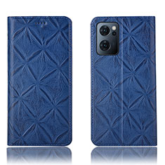 Funda de Cuero Cartera con Soporte Carcasa H19P para Oppo Find X5 Lite 5G Azul