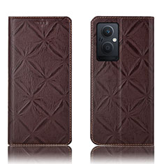 Funda de Cuero Cartera con Soporte Carcasa H19P para Oppo Reno7 Z 5G Marron