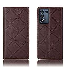 Funda de Cuero Cartera con Soporte Carcasa H19P para Realme 9 SE 5G Marron