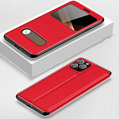 Funda de Cuero Cartera con Soporte Carcasa H20 para Apple iPhone 15 Pro Rojo