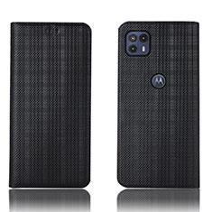 Funda de Cuero Cartera con Soporte Carcasa H20P para Motorola Moto G50 5G Negro