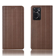 Funda de Cuero Cartera con Soporte Carcasa H20P para Oppo A36 Marron