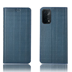 Funda de Cuero Cartera con Soporte Carcasa H20P para Oppo A54 5G Azul