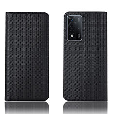 Funda de Cuero Cartera con Soporte Carcasa H20P para Oppo A93s 5G Negro