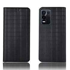 Funda de Cuero Cartera con Soporte Carcasa H20P para Oppo K9X 5G Negro