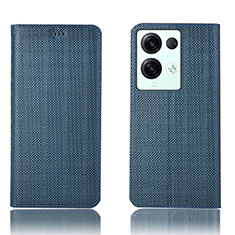 Funda de Cuero Cartera con Soporte Carcasa H20P para Oppo Reno8 Pro 5G Azul