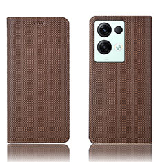 Funda de Cuero Cartera con Soporte Carcasa H20P para Oppo Reno8 Pro+ Plus 5G Marron