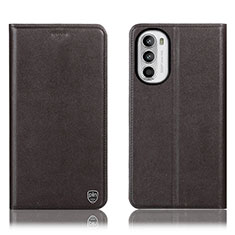 Funda de Cuero Cartera con Soporte Carcasa H21P para Motorola Moto Edge (2022) 5G Marron