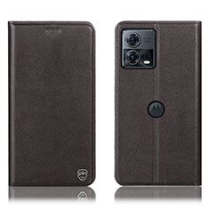 Funda de Cuero Cartera con Soporte Carcasa H21P para Motorola Moto Edge 30 Fusion 5G Marron