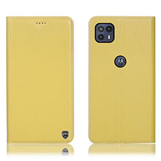 Funda de Cuero Cartera con Soporte Carcasa H21P para Motorola Moto G50 5G Amarillo