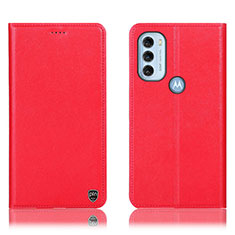 Funda de Cuero Cartera con Soporte Carcasa H21P para Motorola Moto G71 5G Rojo