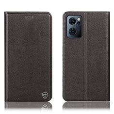 Funda de Cuero Cartera con Soporte Carcasa H21P para OnePlus Nord CE 2 5G Marron