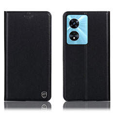 Funda de Cuero Cartera con Soporte Carcasa H21P para Oppo A1 Pro 5G Negro