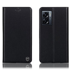 Funda de Cuero Cartera con Soporte Carcasa H21P para Oppo A56S 5G Negro